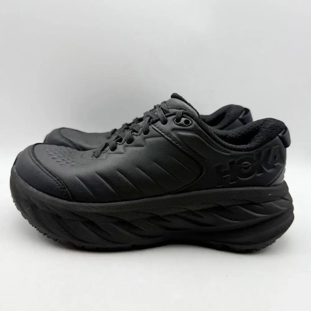 Hoka Womens Bondi Slip Resistant Work Shoes US 6.5 M Black Soft Toe EUC